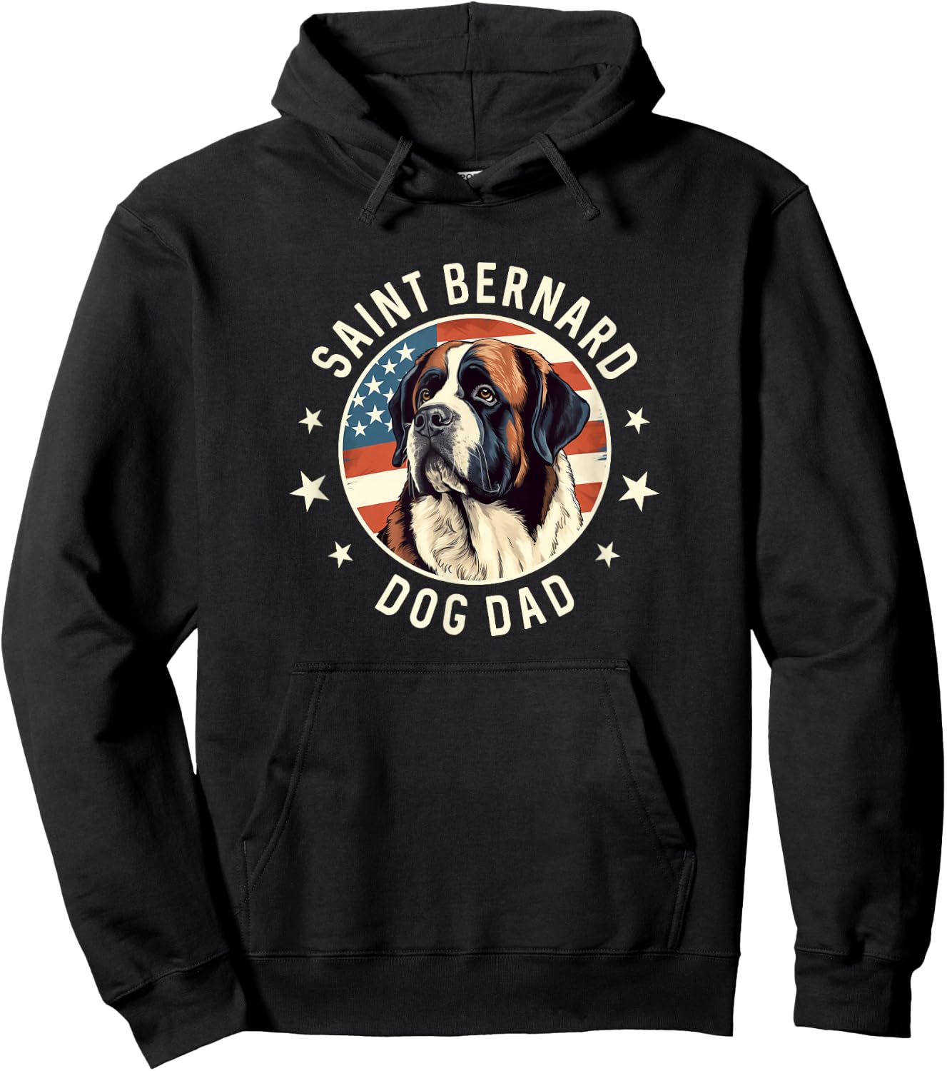 Saint Bernard Gifts Men, St. Bernard Dog Dad Hoodie - Hoodie | Black