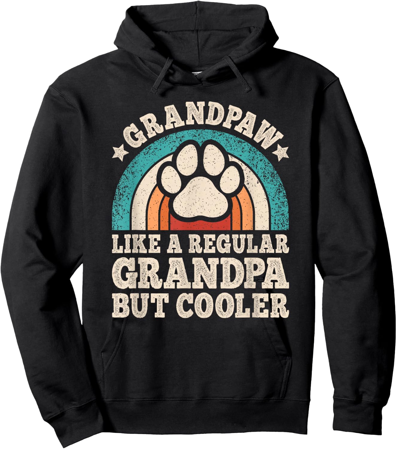 Grandpaw Dog Grandpa Funny Dog Grandfather Grand Paw Vintage Hoodie - Hoodie | Black