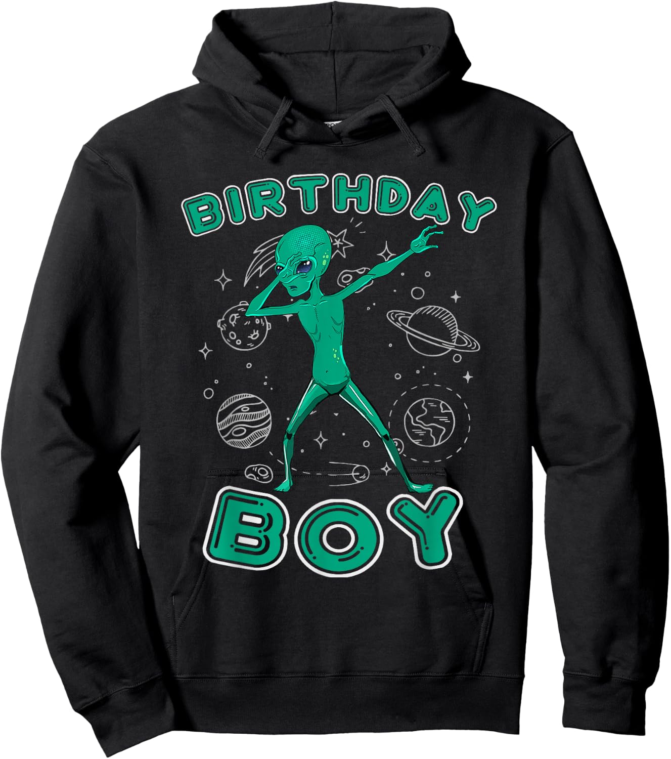 Funny Alien Birthday Boy Tween Teen Boys Kids Youth Men Hoodie - Hoodie | Black