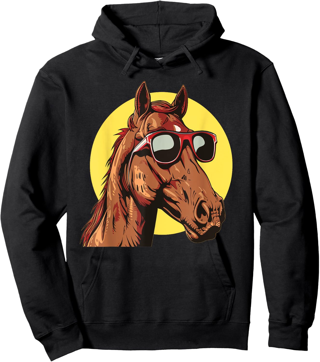 Awesome Horse Face with funny Sunglasses Costume Hoodie - Hoodie | Black