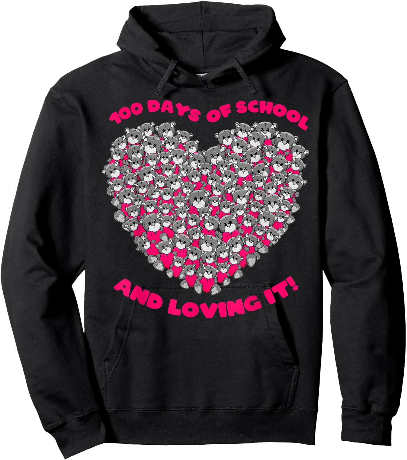 Cute 100 Days of school and still loving it Hearts 100th Day Hoodie - Hoodie | Black