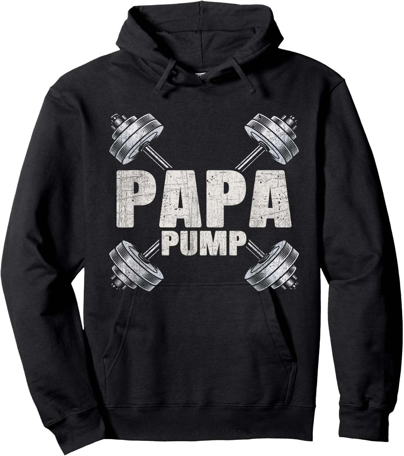 Papa Pump Funny Fathers Day Workout Dad Hoodie - Hoodie | Black