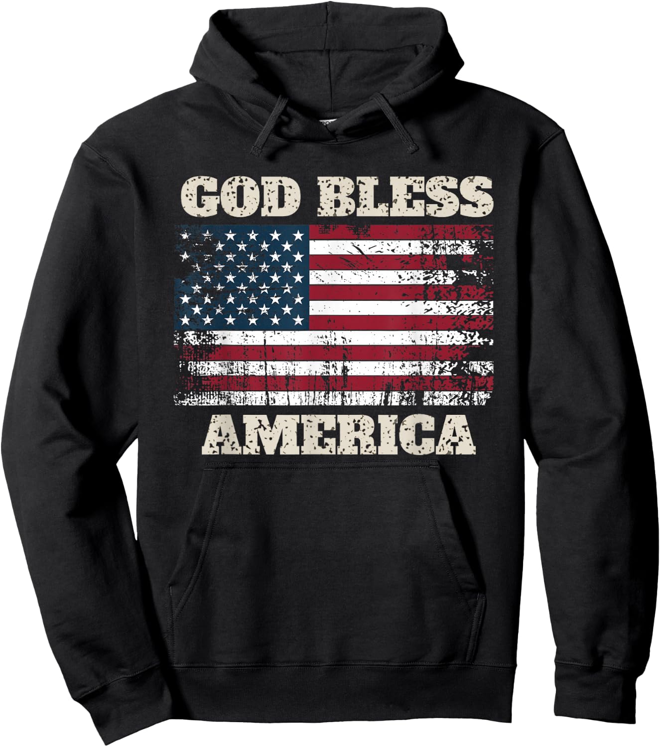 God Bless America Patriotic Happy 4th of July , Women Hoodie - Hoodie | Black