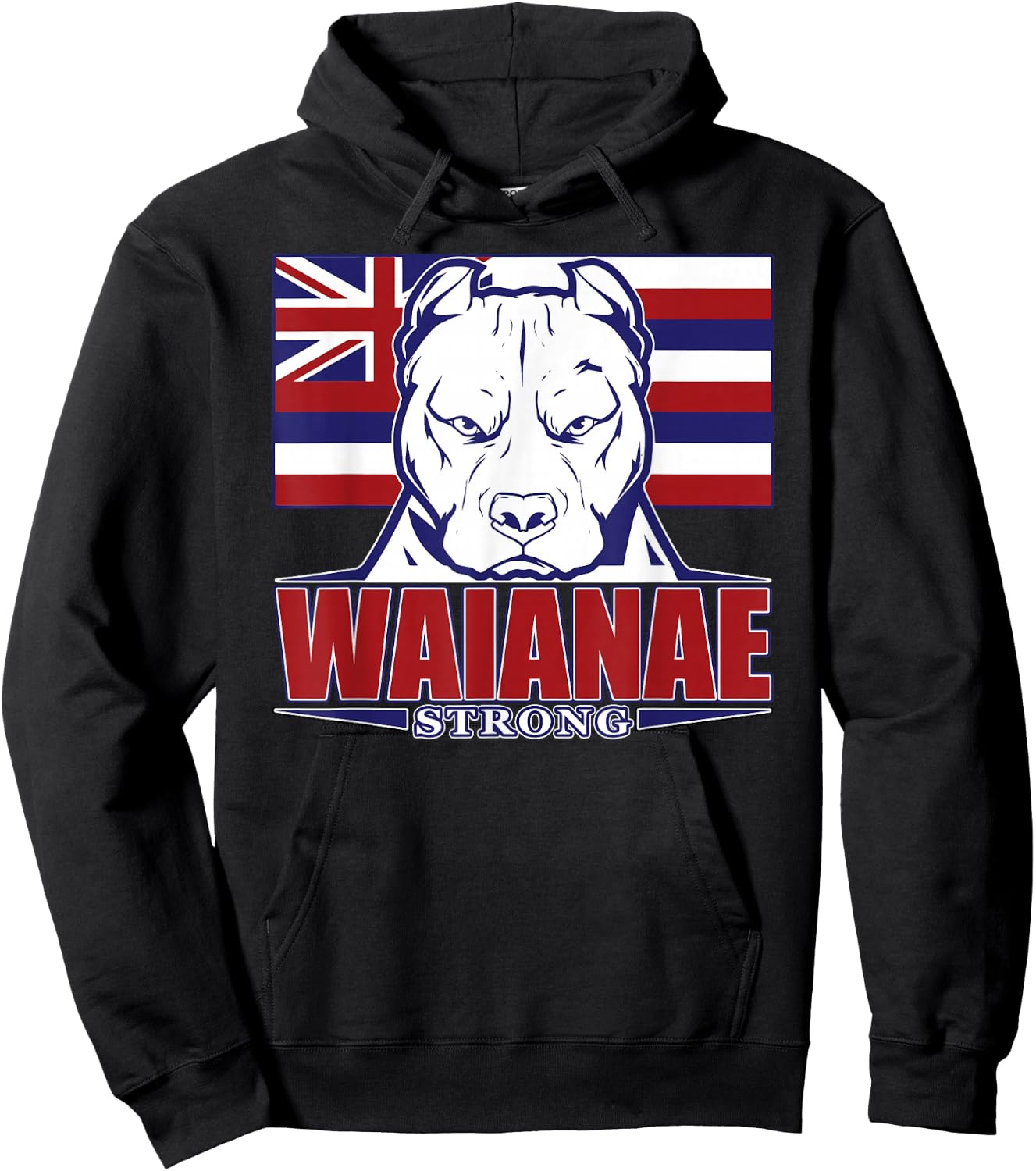 WAIANAE Strong Hawaii Hawaiian Flag, Hawaii 96792 Hoodie - Hoodie | Black