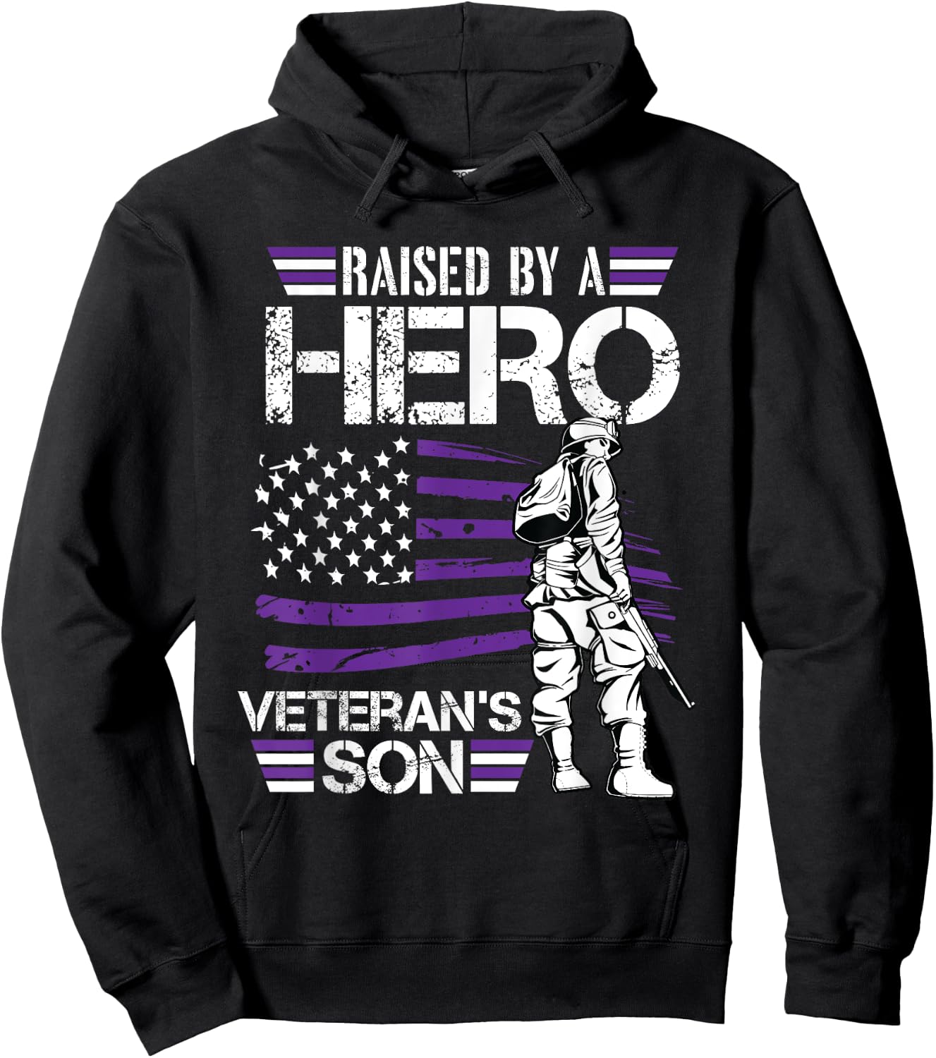 Veteran Son Month Of The Military Child Army Soldier Kids Hoodie - Hoodie | Black