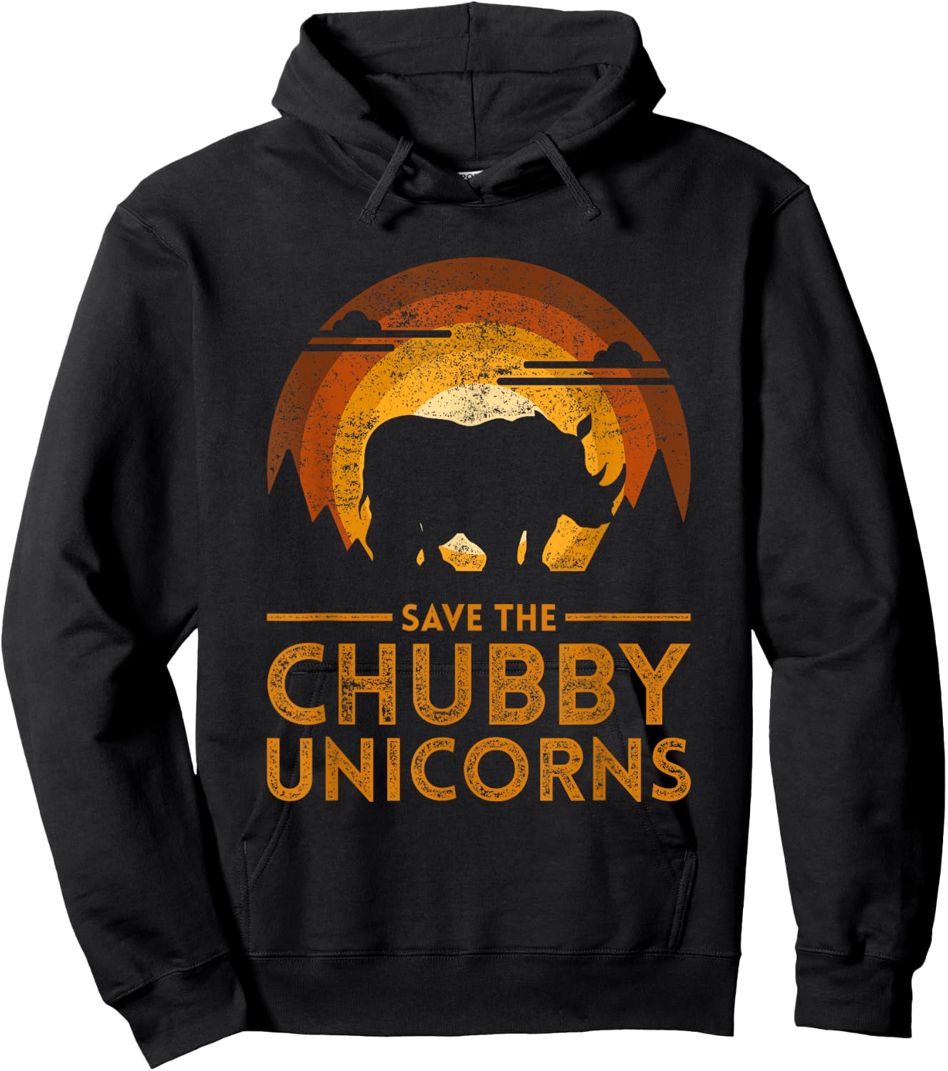 Save The Chubby Unicorns Rhino Hoodie - Hoodie | Black