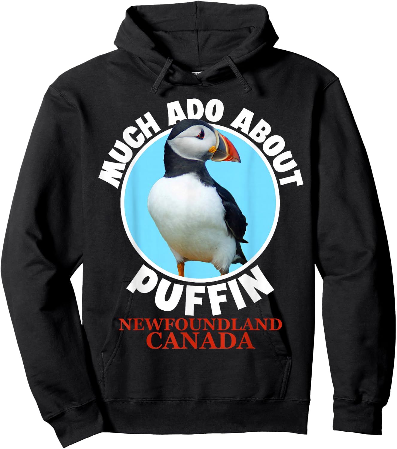 Newfoundland Canada Souvenir Men Funny Puffin Hoodie - Hoodie | Black