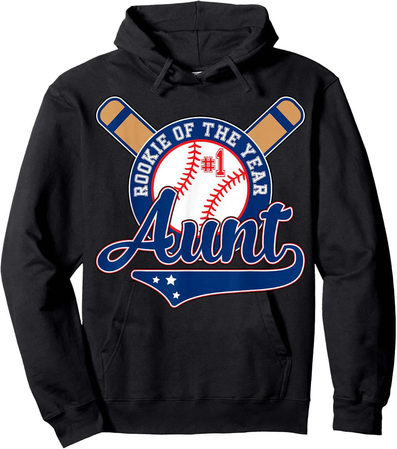 Aunt Rookie of Year 1st Birthday Baseball Theme Matching Hoodie - Hoodie | Black