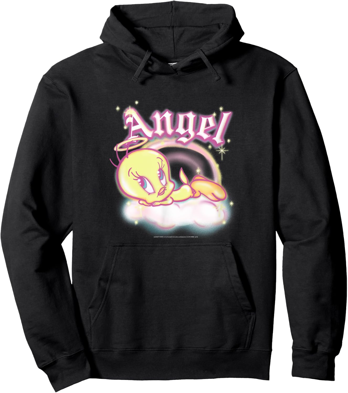 Looney Tunes Tweety Bird Angel in Clouds Hoodie - Hoodie | Black