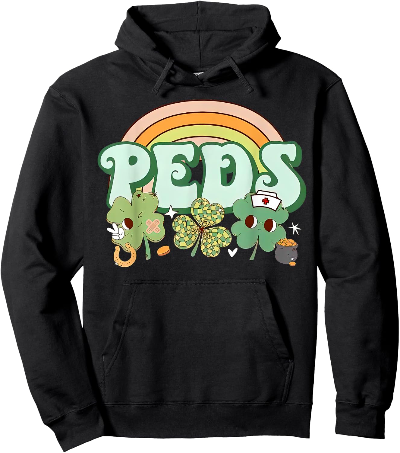 St. Patrick's Day Nurse Pediatrics Pride for Pediatric RNs Hoodie - Hoodie | Black