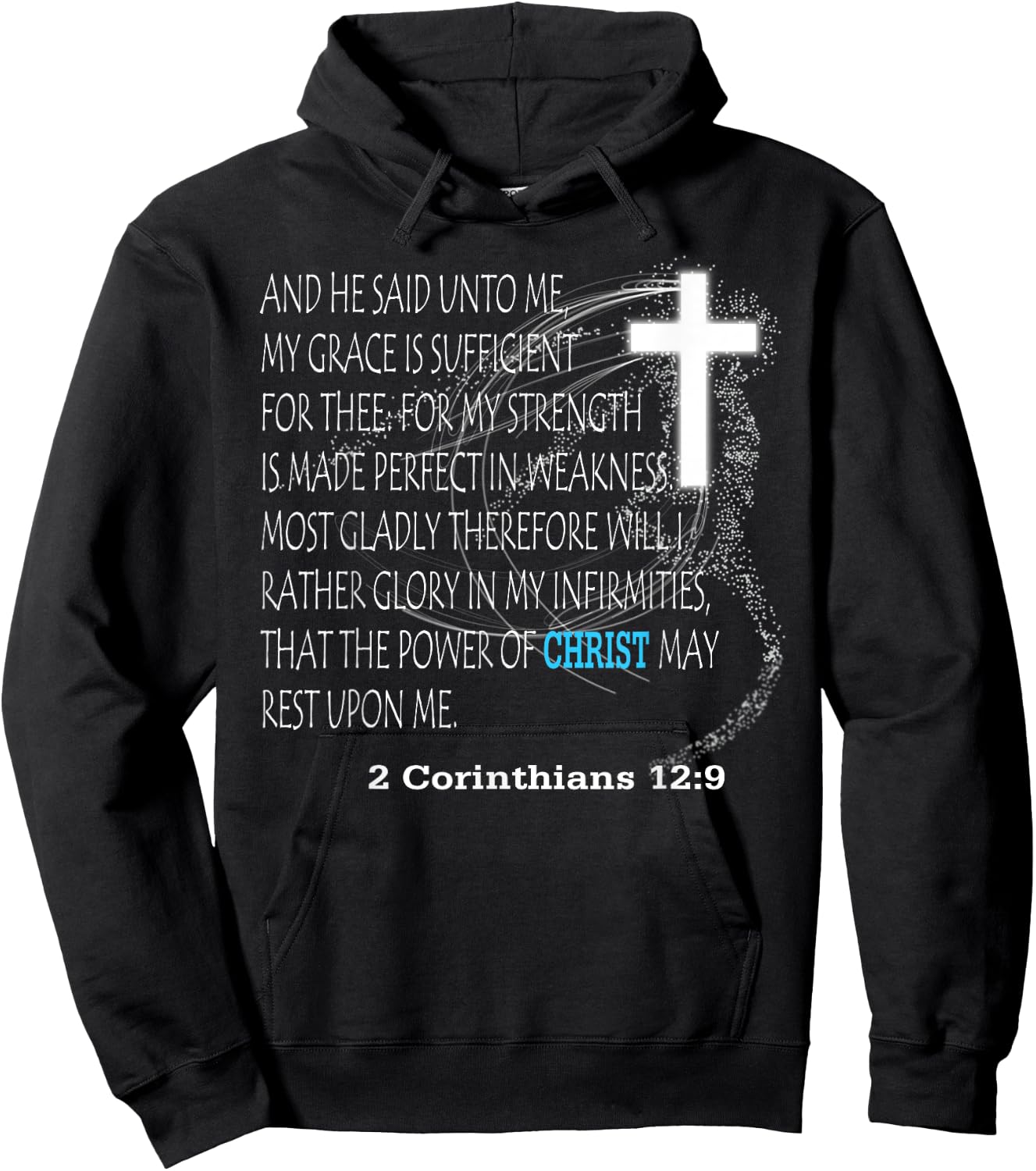 2 Corinthians 12:9 Hoodie - Hoodie | Black