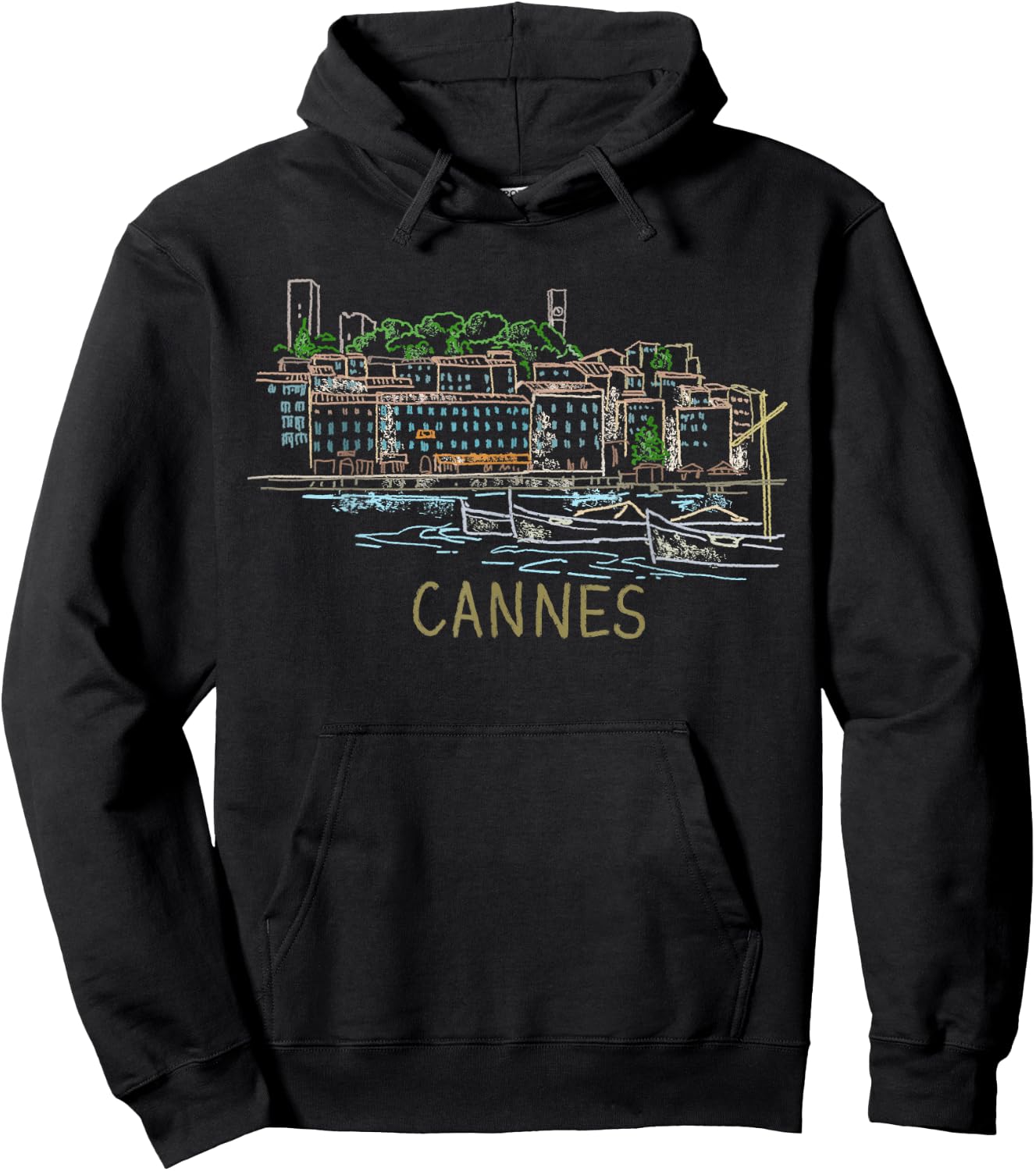 Cannes France Art Gift Men Women Hoodie - Hoodie | Black