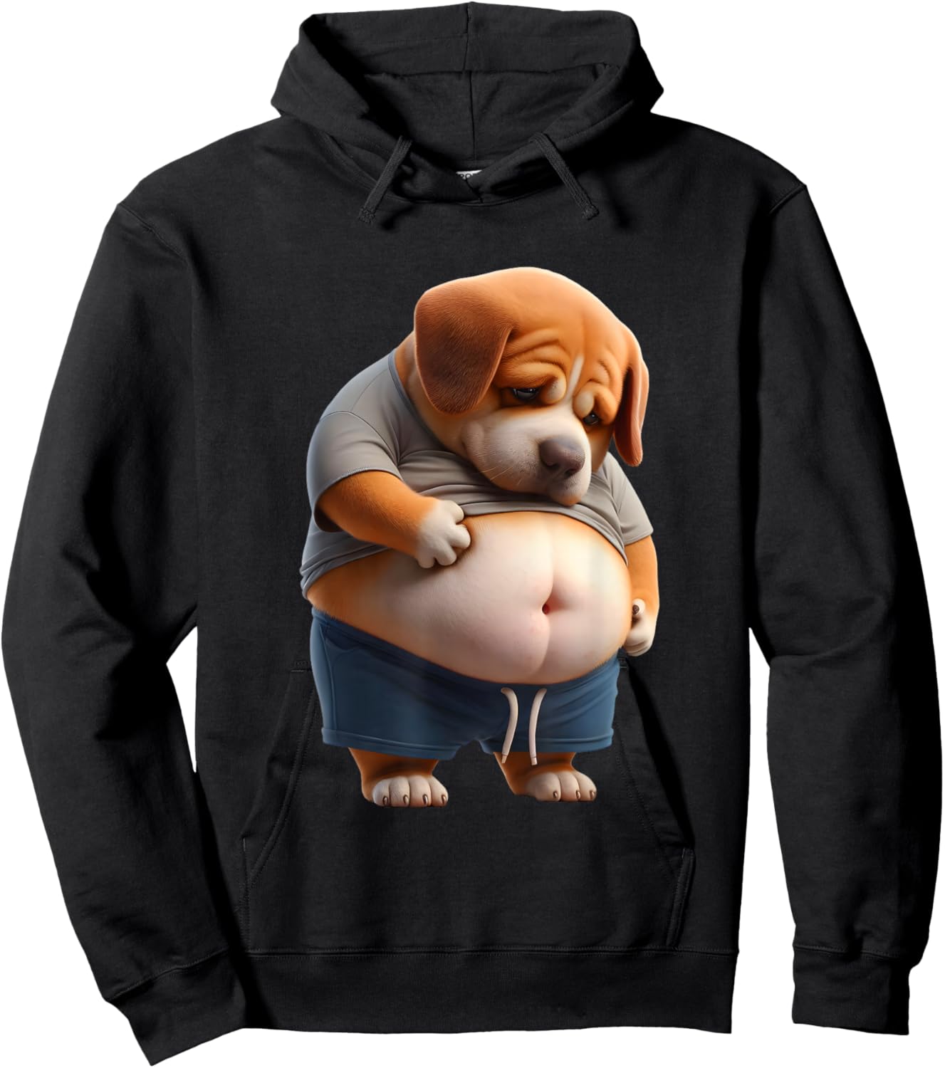 Funny Fat Dog Chubby Chonk Dog Design Canine Dog Lovers Hoodie - Hoodie | Black