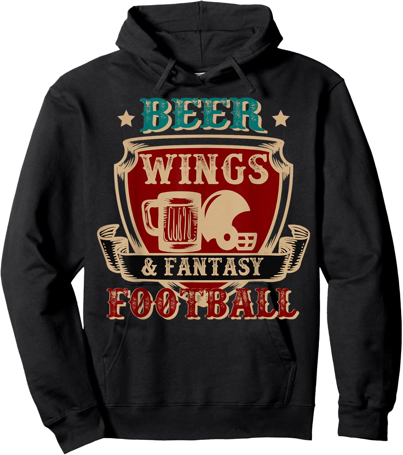 Fantasy Football Beer Wings Fantasy Football Gift Design Hoodie - Hoodie | Black