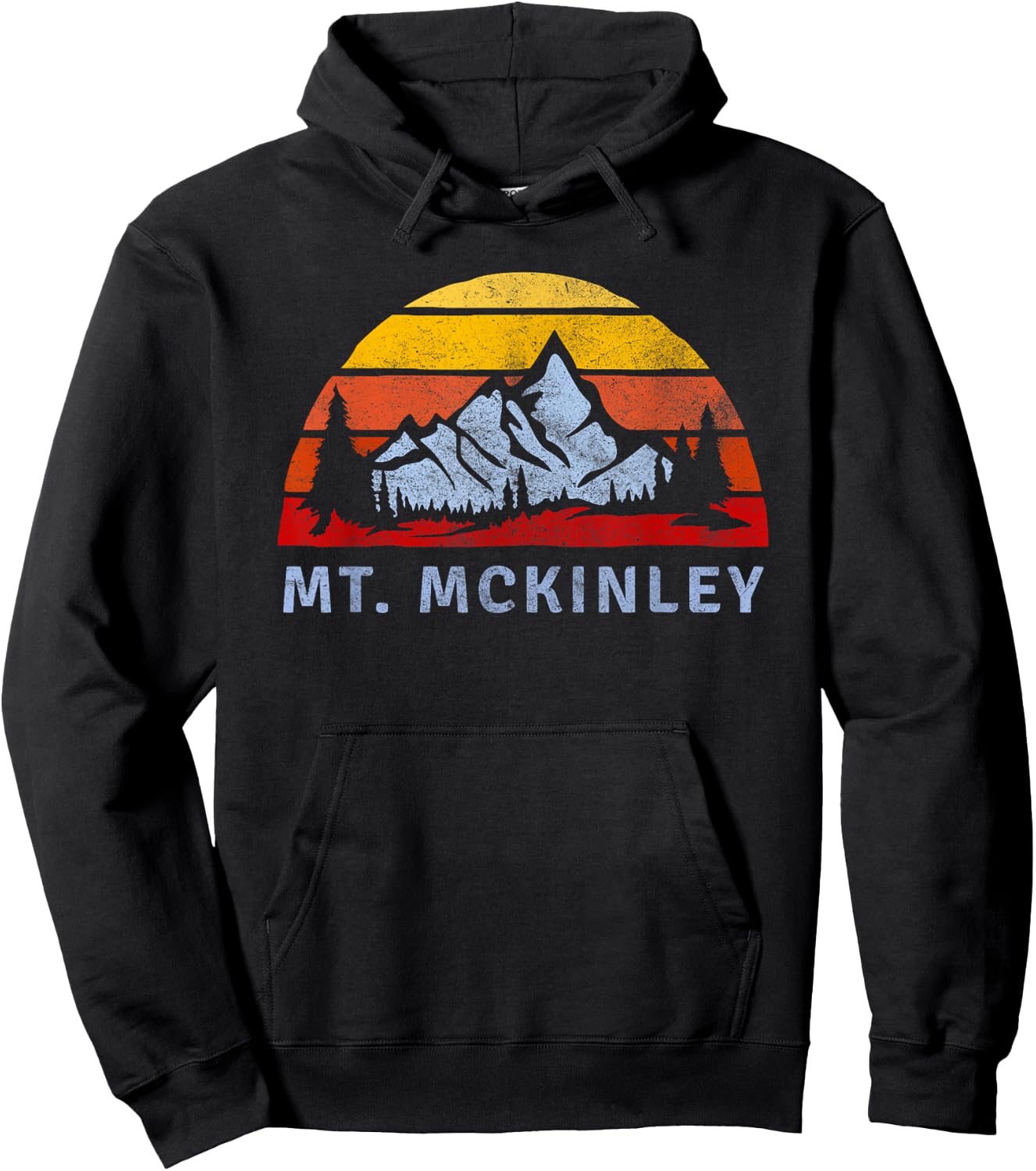 Mt. McKinley Retro Mountain Sunset design Hoodie - Hoodie | Black