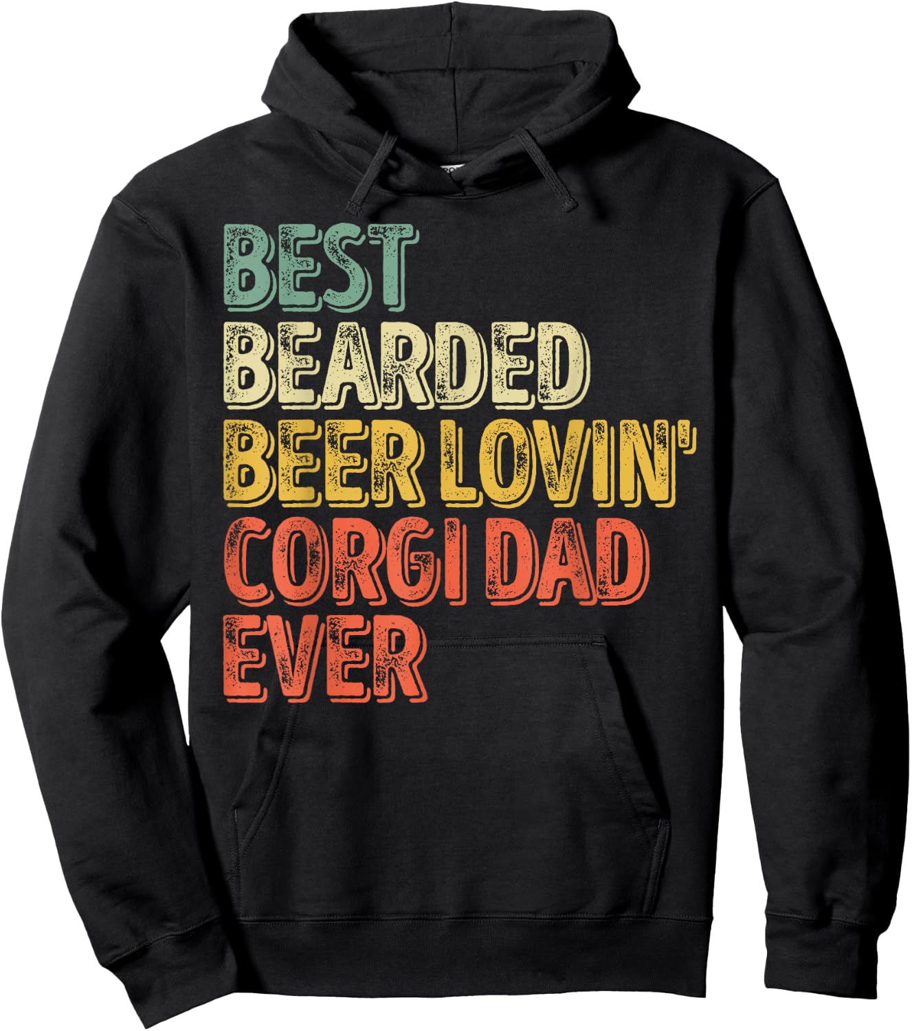 Best Bearded Beer Lovin Corgi Dad Shirt Pet Lover Owner Hoodie - Hoodie | Black