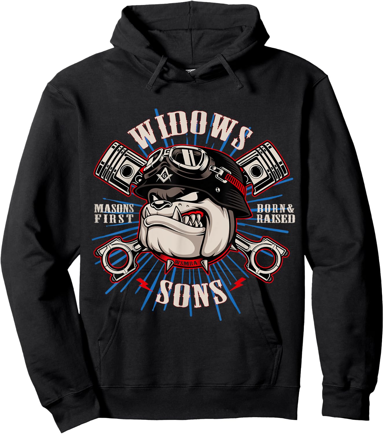 Bulldog Widows Sons Masonic Men Women Hoodie - Hoodie | Black