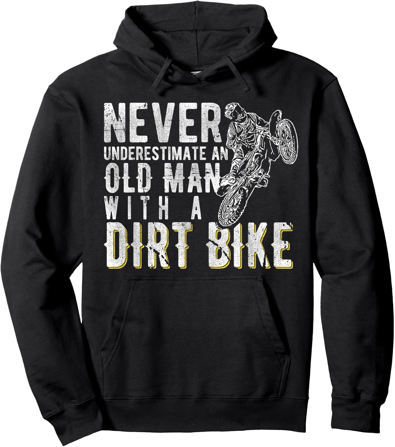 Never underestimate an old man with a Dirt Bike - Motocross Hoodie - Hoodie | Black