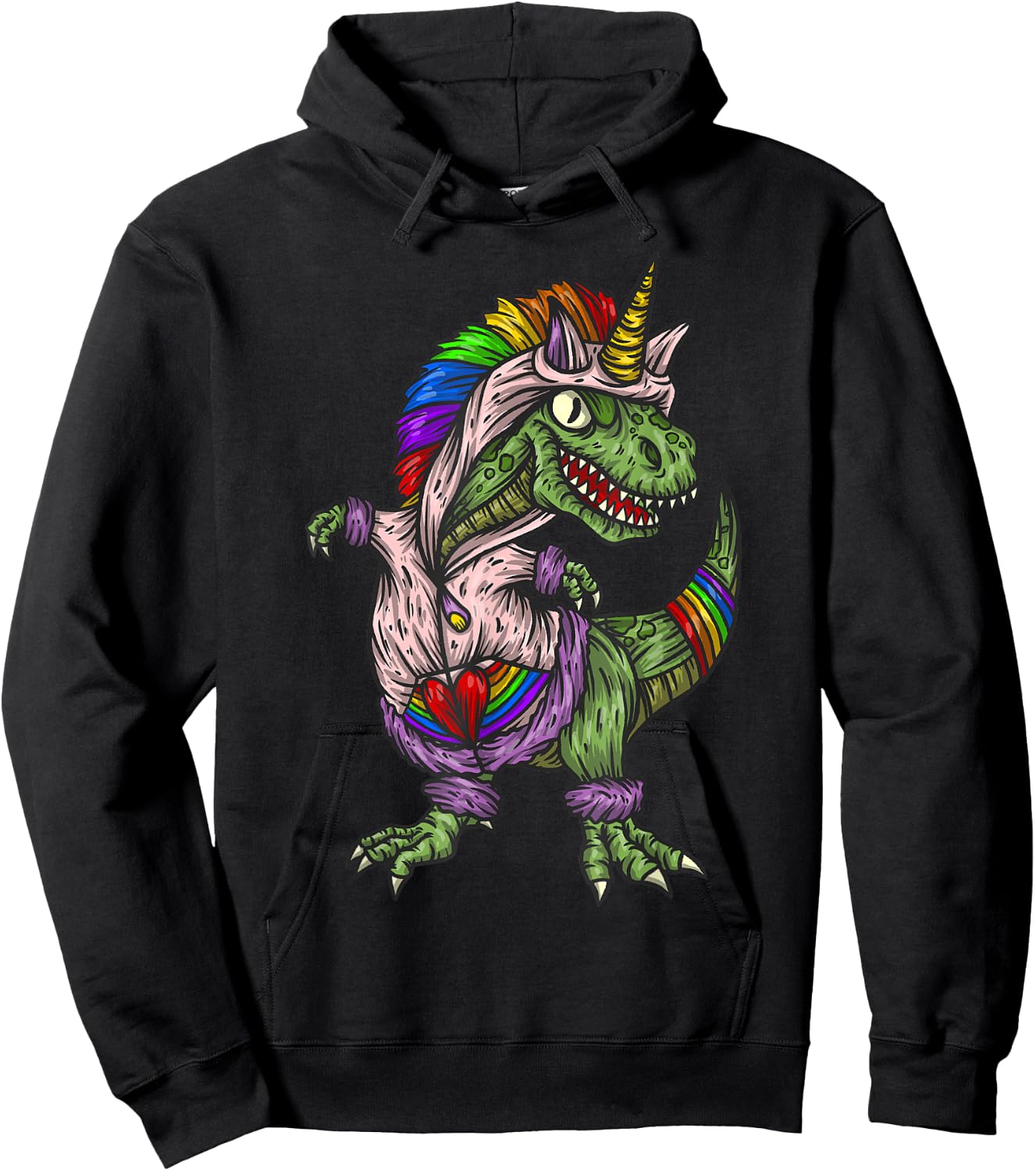 Majestic Unicornasaurus T Rex Dinosaur Unicorn Girls Boys Hoodie - Hoodie | Black