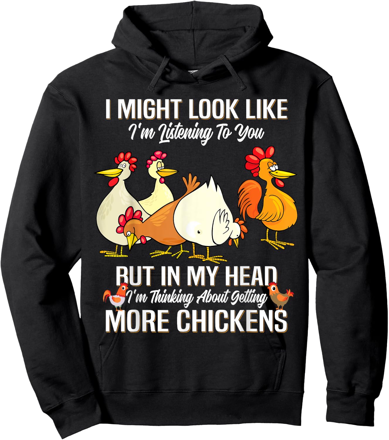 I Might Look Like I'm Listening to You Chickens Farmer Hoodie - Hoodie | Black