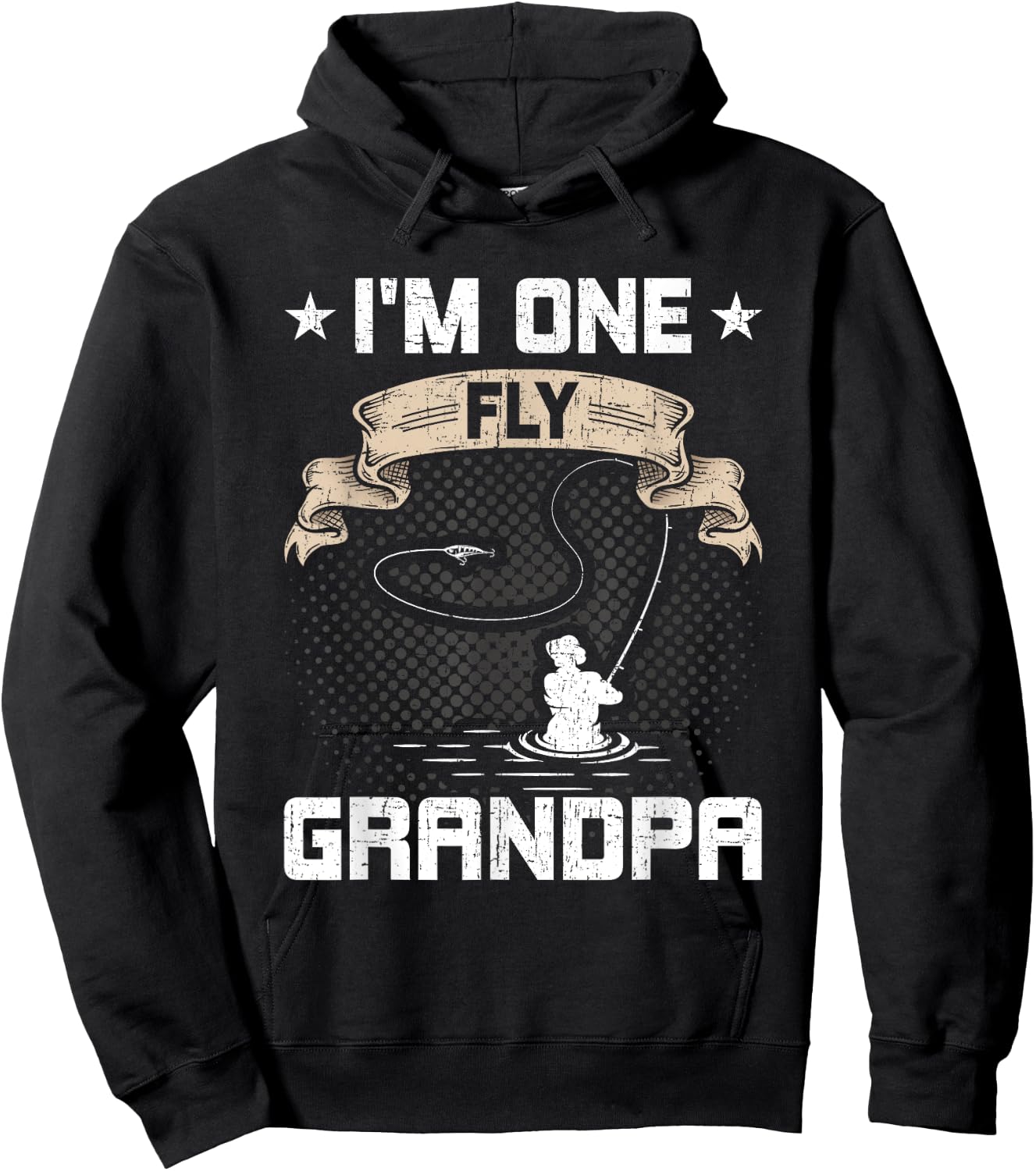 I'm One Fly Grandpa Fly Fishing Grandpa Hoodie - Hoodie | Black