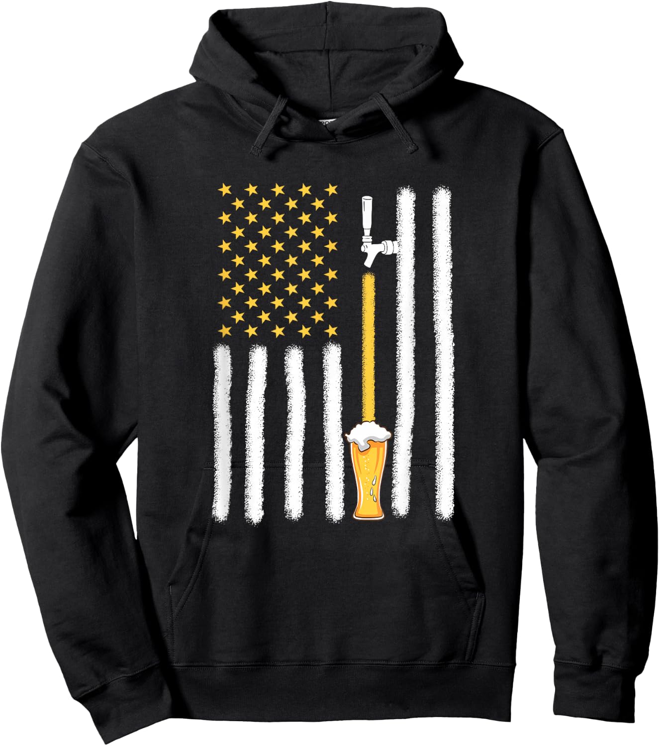 Craft Beer American Flag USA 4th July Brewery Hoodie - Hoodie | Black