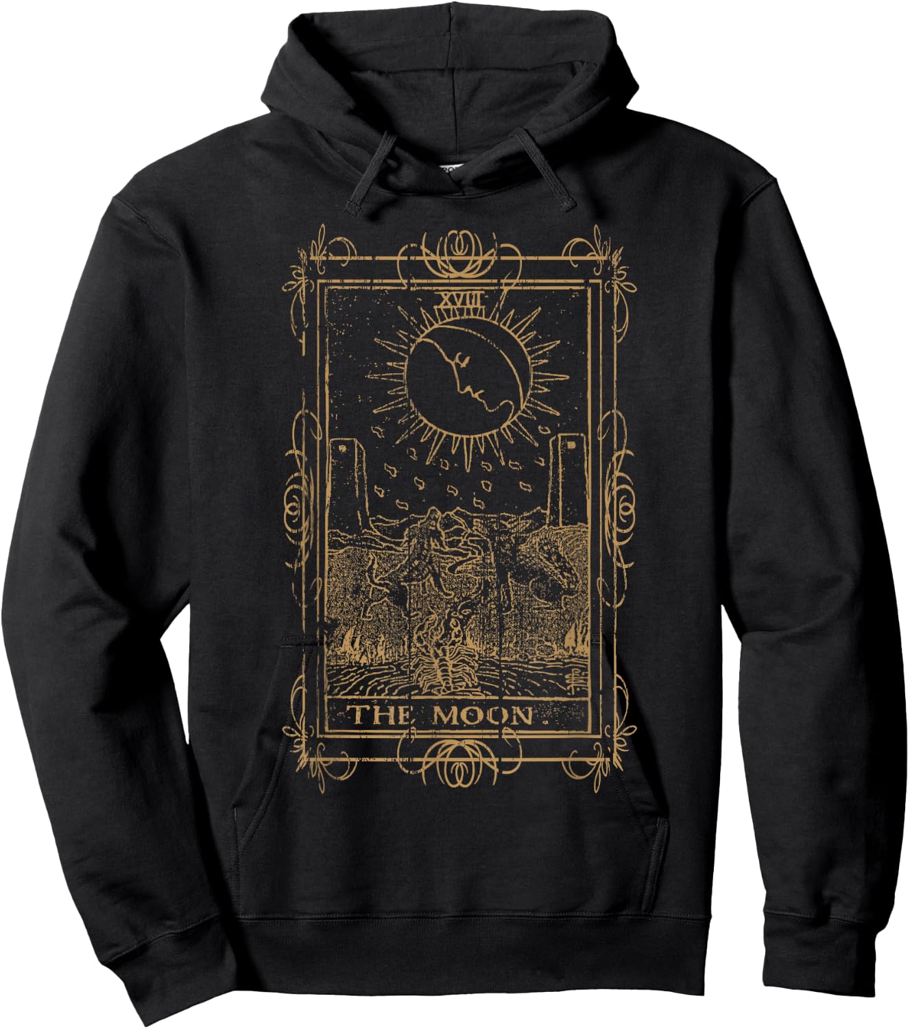 Goth Clothing Tarot Card The Moon Witchy Occult Clothes Hoodie - Hoodie | Black