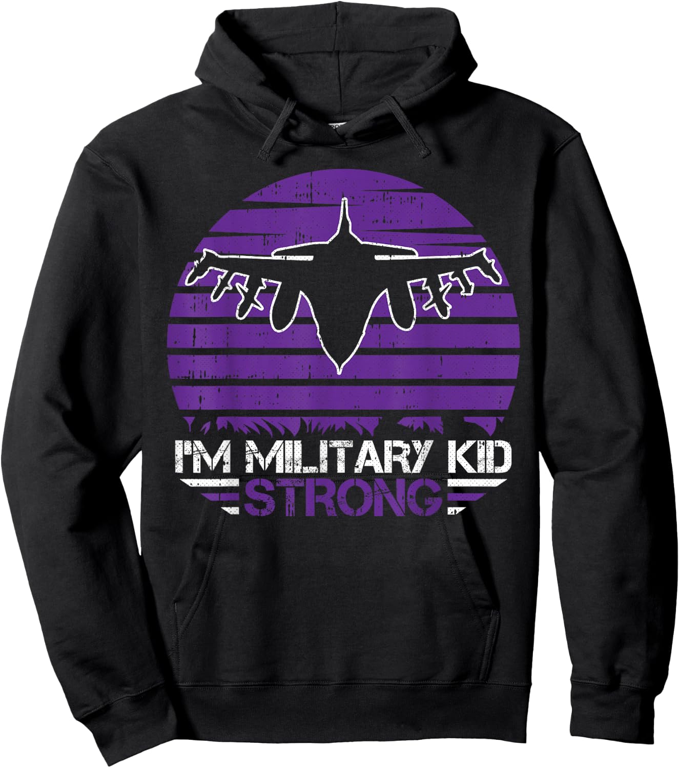 I Am Military Kid Strong Month Of The Military Child Army Hoodie - Hoodie | Black