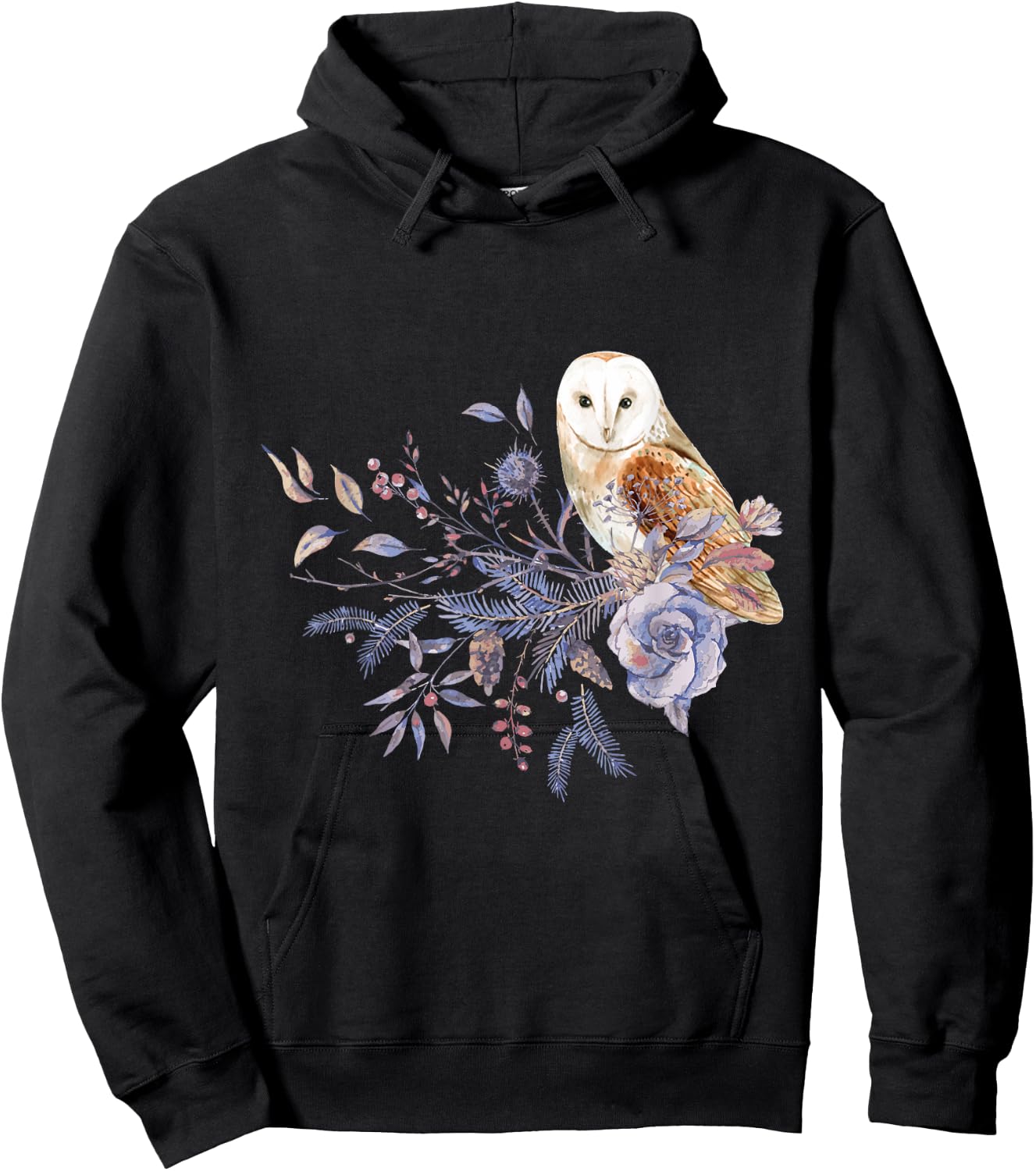 Floral Owl Bird Lover Gift Birds Hoodie - Hoodie | Black
