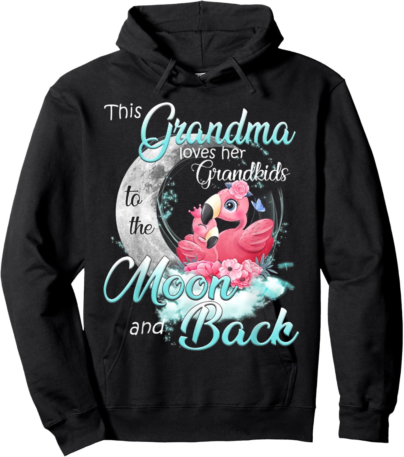 This Grandma Loves Her Grandkids To The Moon And Back Hoodie - Hoodie | Black