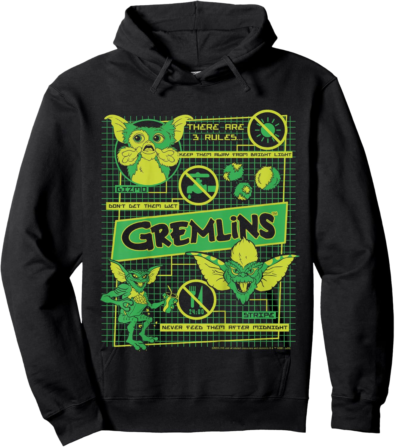 Kids Gremlins Three Rules Schematics Hoodie - Hoodie | Black