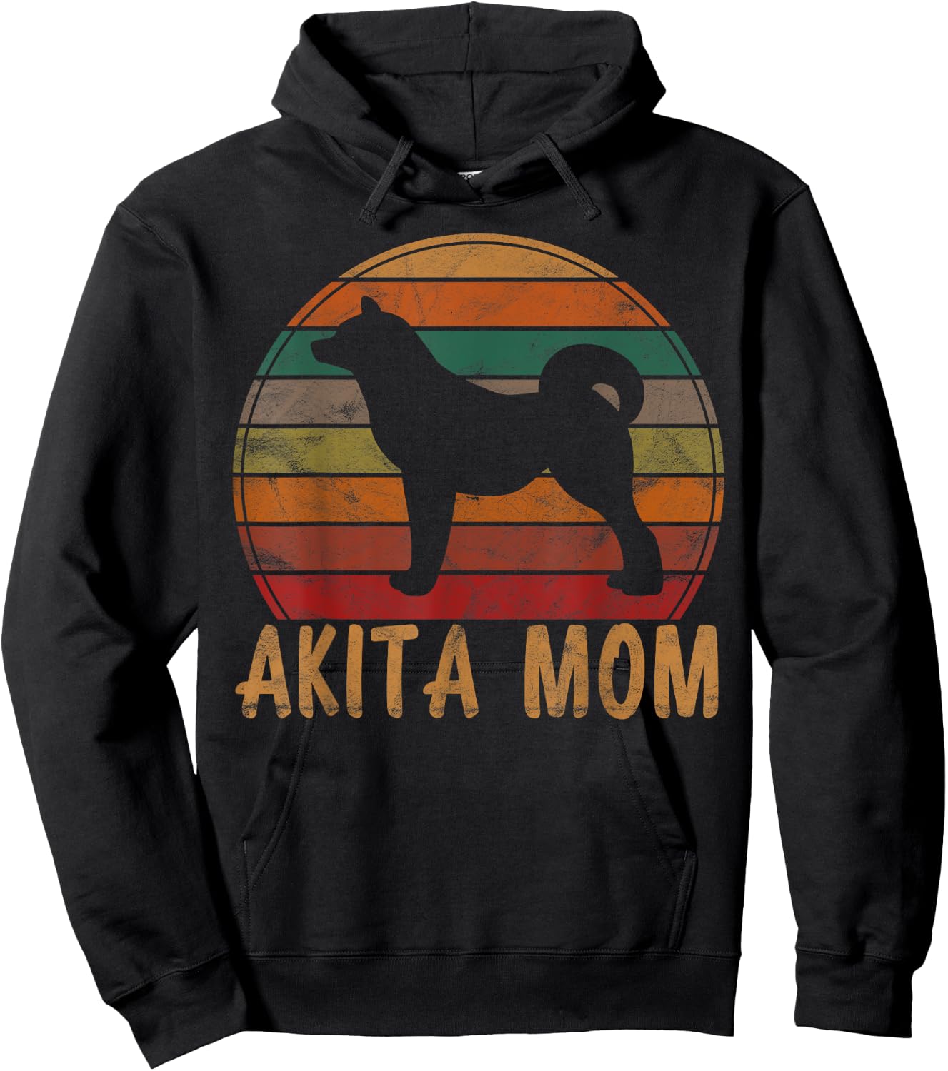 Retro Akita Mom Gift Akita Dog Owner Mother Pet Mama Hoodie - Hoodie | Black