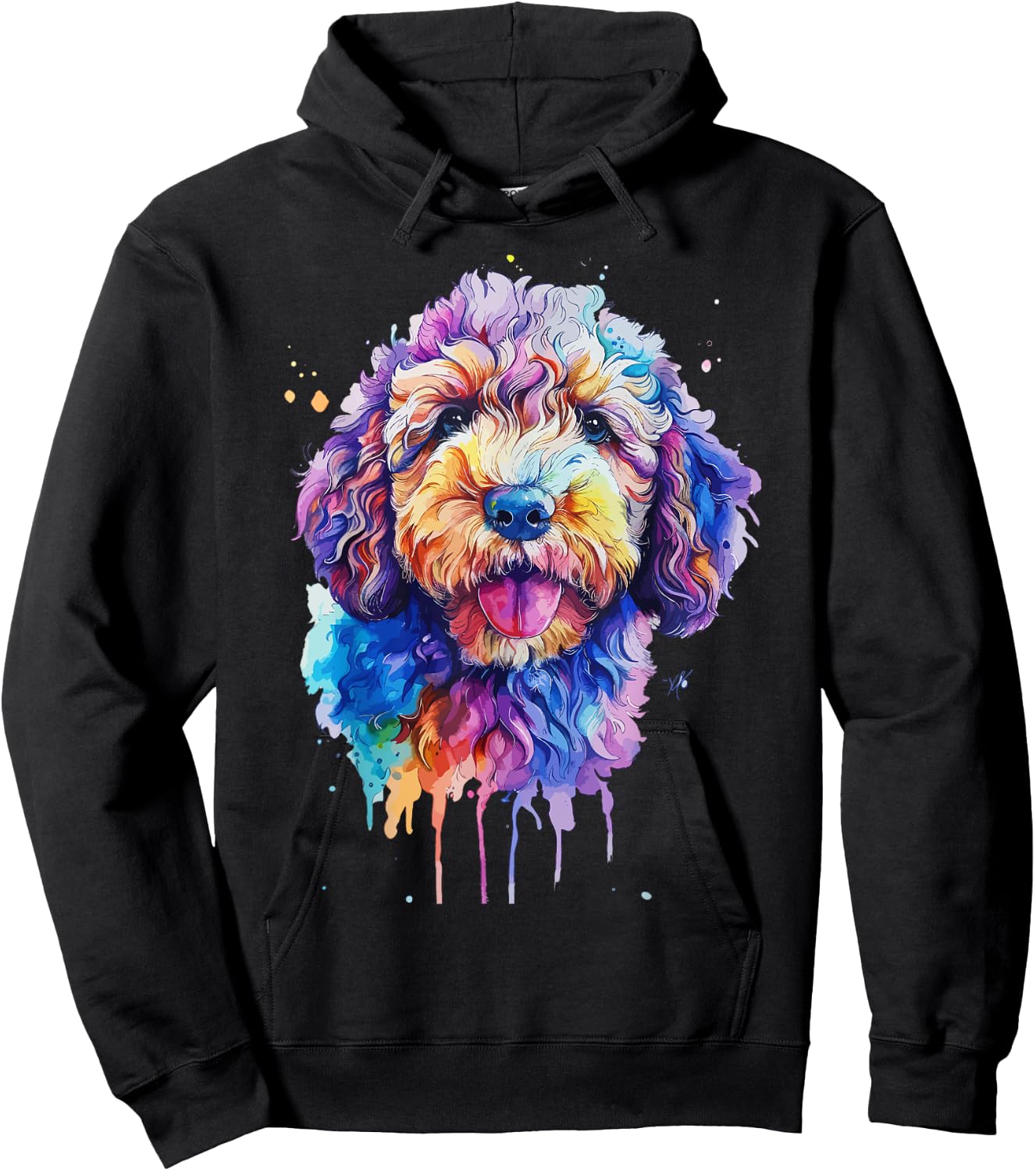 Goldendoodle Lovers Pop Art Colorful Goldendoodle Dog Men Women Kids Hoodie - Hoodie | Black