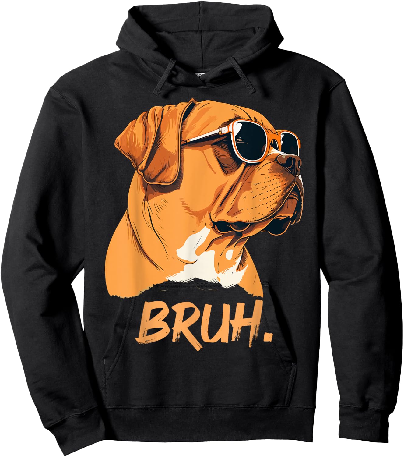Bruh Funny Meme Saying Bruh with Dog face Teens Boy Girls Hoodie - Hoodie | Black