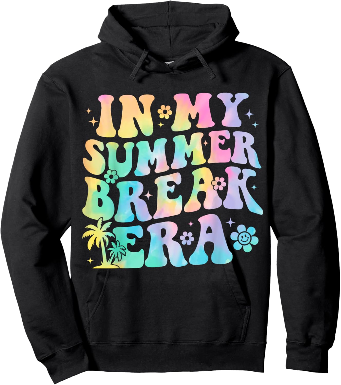 In My Summer Break Era Teacher Summer Break Vacation Groovy Hoodie - Hoodie | Black