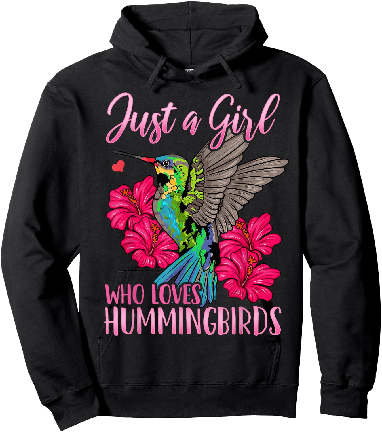 Hummingbird Just a Girl Who Loves Hummingbirds Bird Watching Hoodie - Hoodie | Black