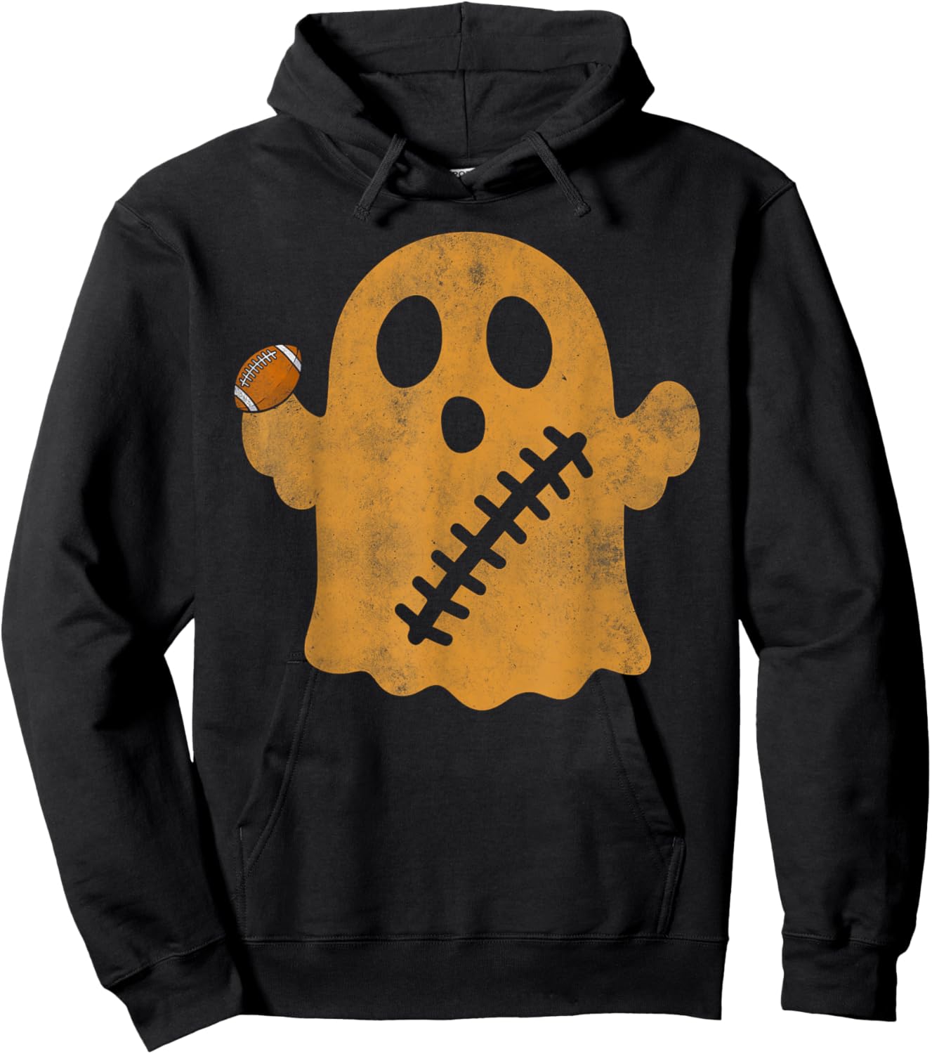 Football Cute Ghost Football Lover Halloween Football Player Hoodie - Hoodie | Black