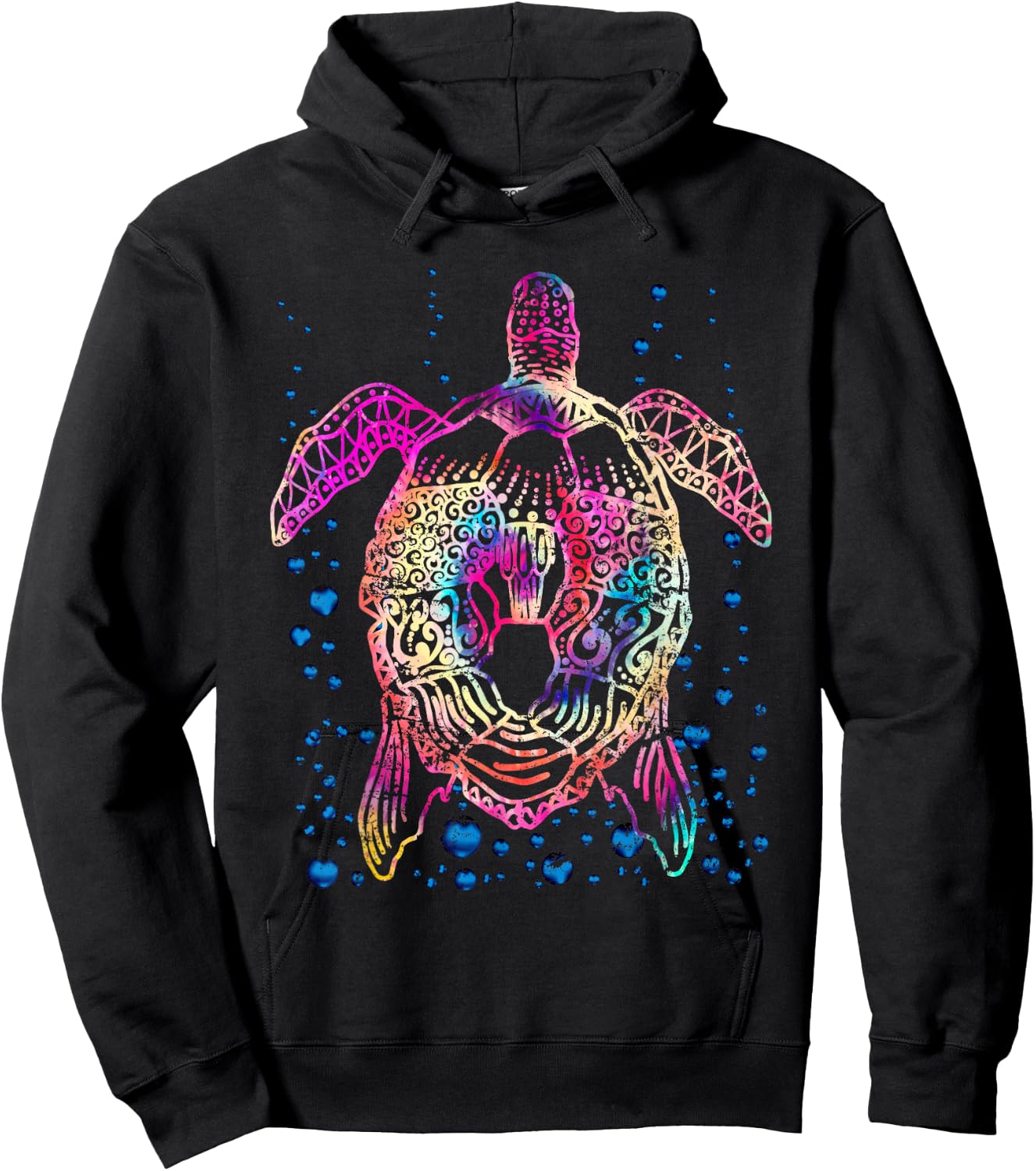Ocean Animal Tie Dye Tribal Sea Animal Maori Turtle Hoodie - Hoodie | Black