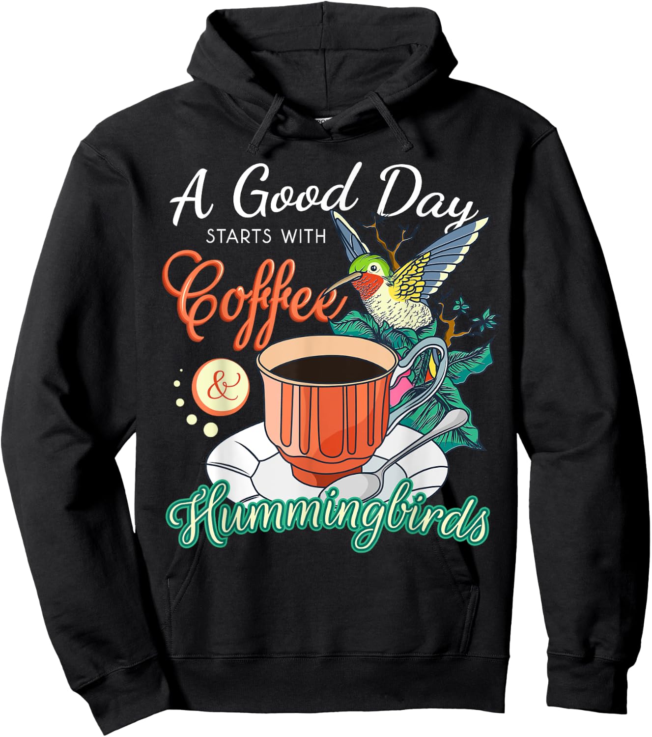 Hummingbirds Coffee Lover Nectar Feeder Animal Birds Gift Hoodie - Hoodie | Black