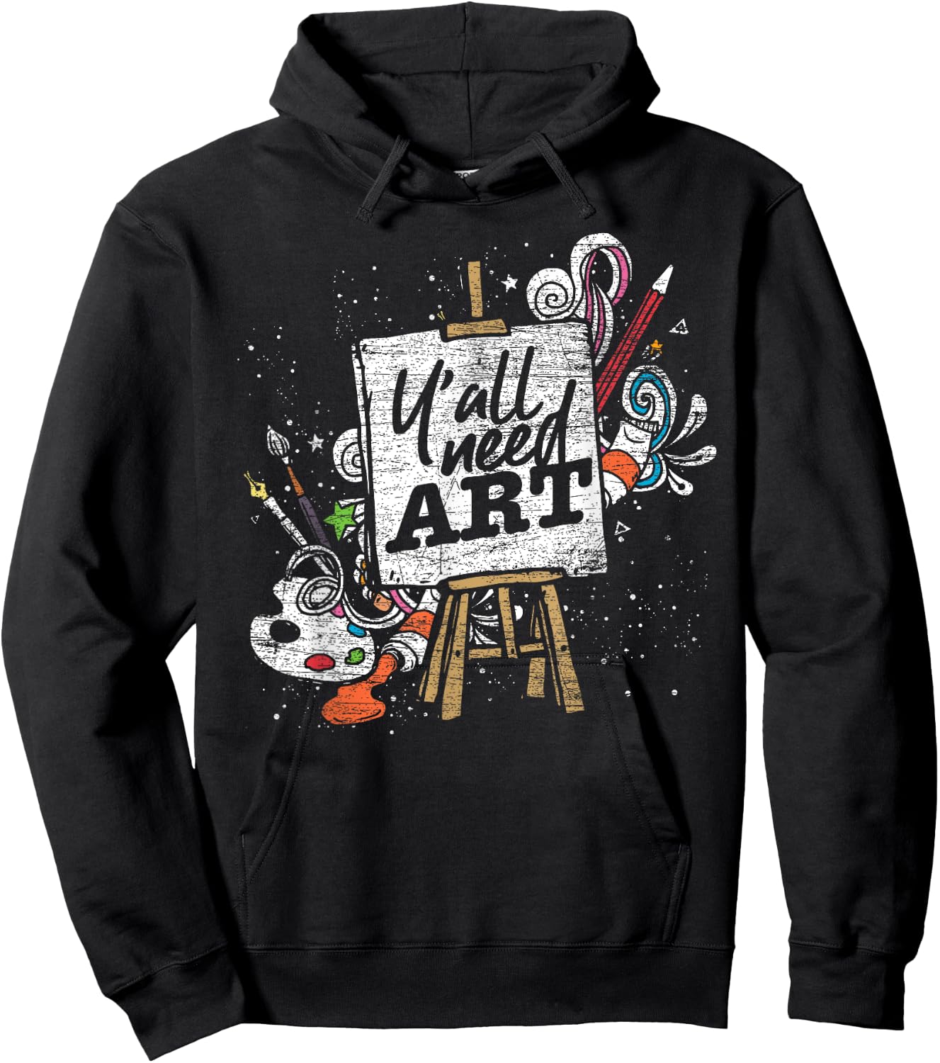 Funny Painter Gift Yall Need Art Drawing Artist Hoodie - Hoodie | Black