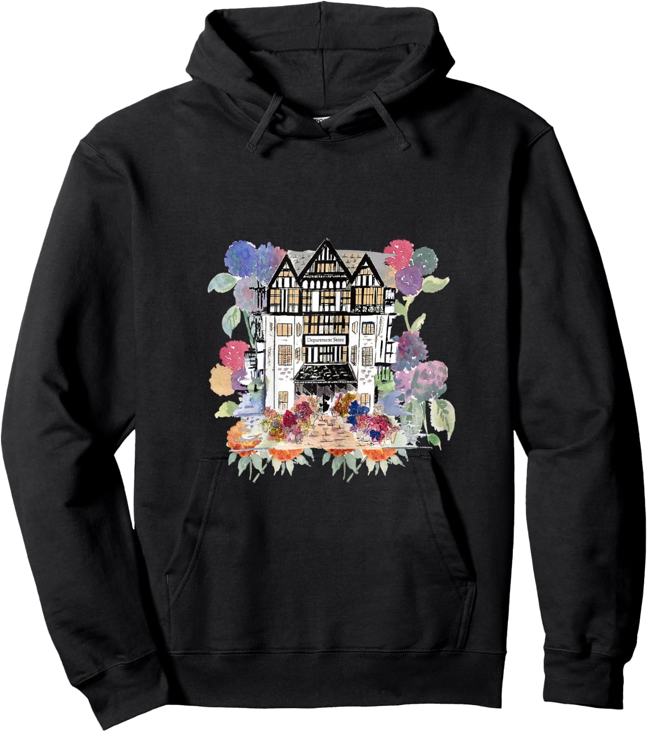Liberty of London Inspired Shop Window Flowers Tourist Hoodie - Hoodie | Black