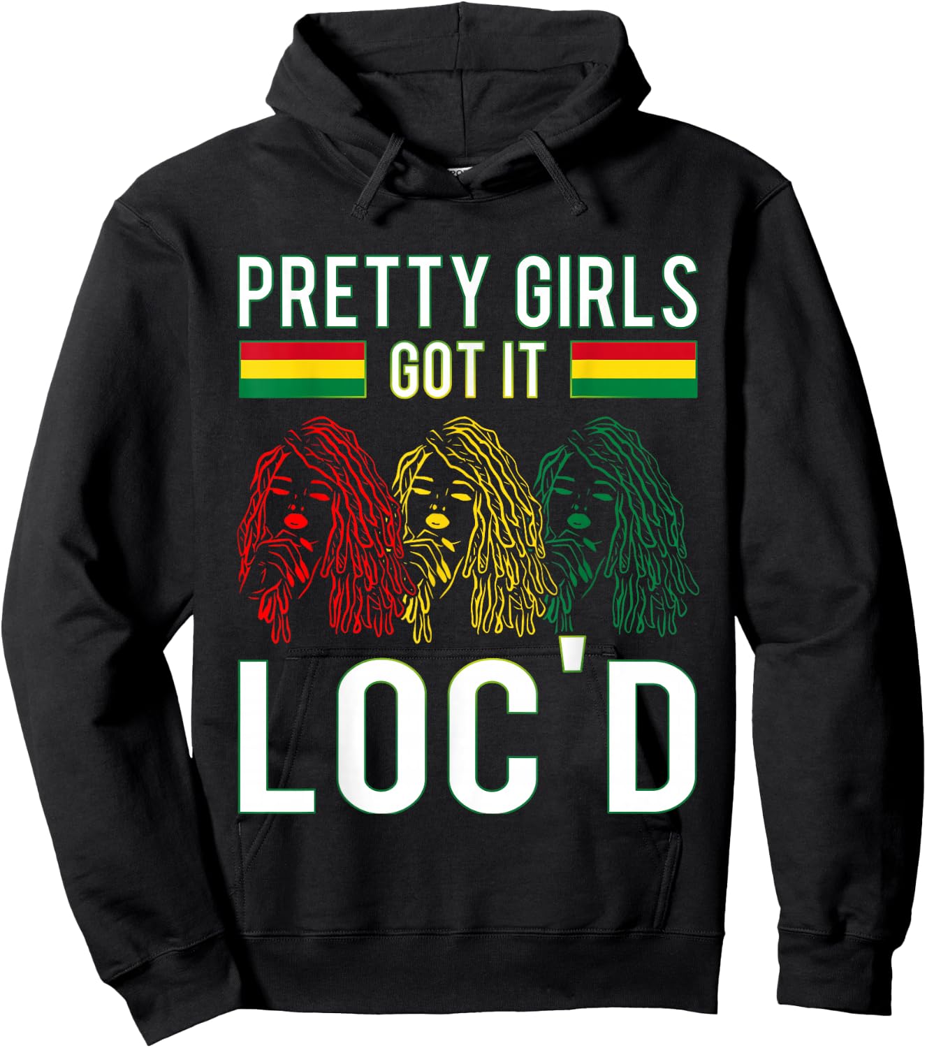 Pretty Girls Got It Loc'd Hair Afro Lover Melanin Dreadlock Hoodie - Hoodie | Black