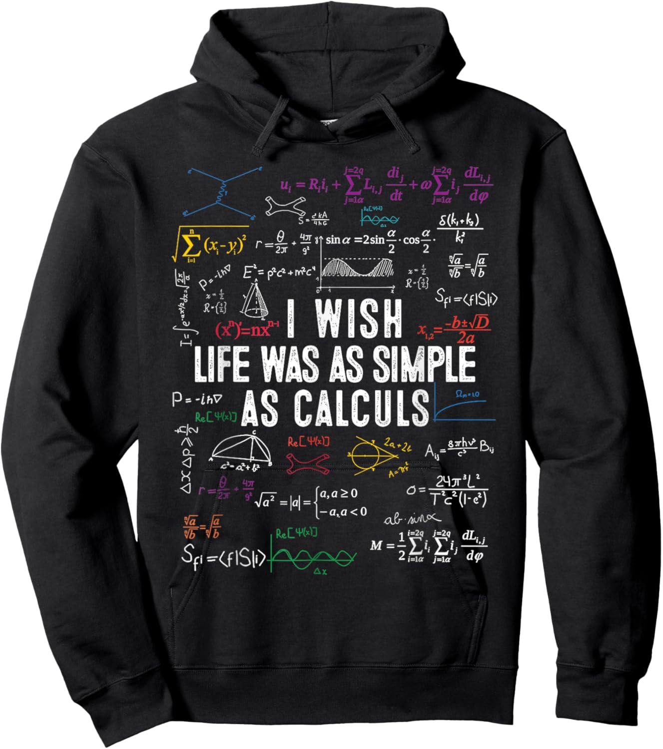 I Wish Life Was As Simple As Calculs Funny Math Lover , Small, Black Hoodie - Hoodie | Black
