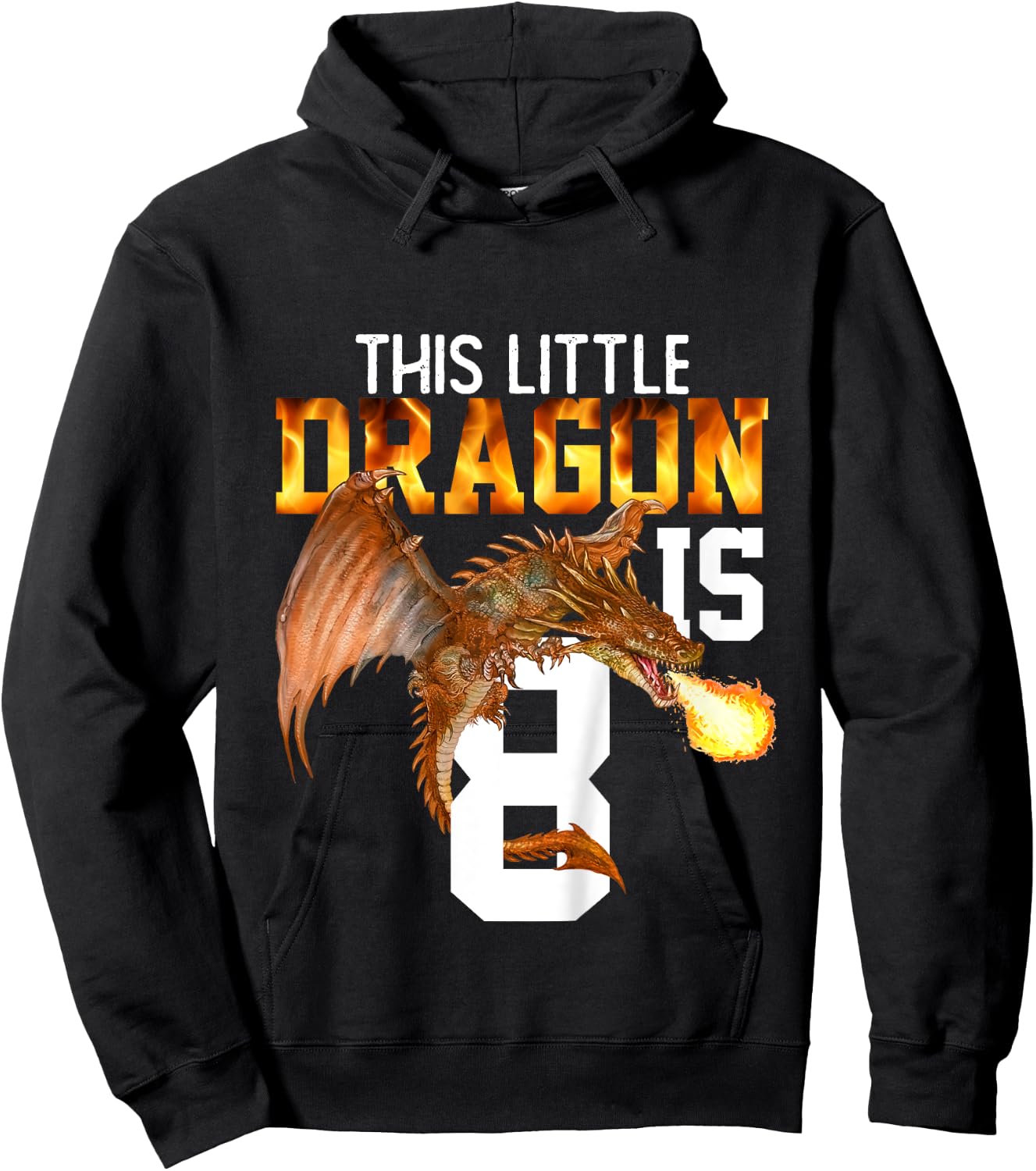 Turning 8 Year Old Birthday Gift Boy Dragon 8th Bday Girl Hoodie - Hoodie | Black