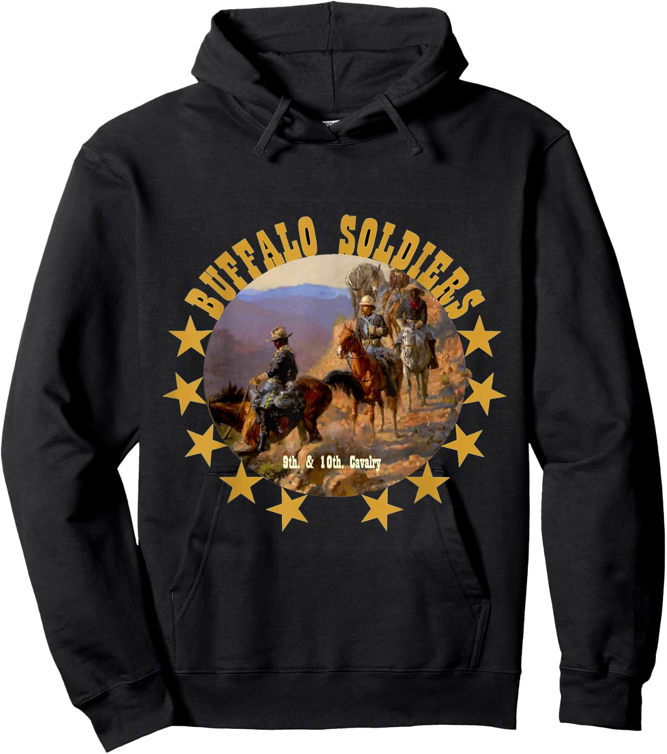 Buffalo Soldiers Tribute 9th 10th Cavalry African American Hoodie - Hoodie | Black