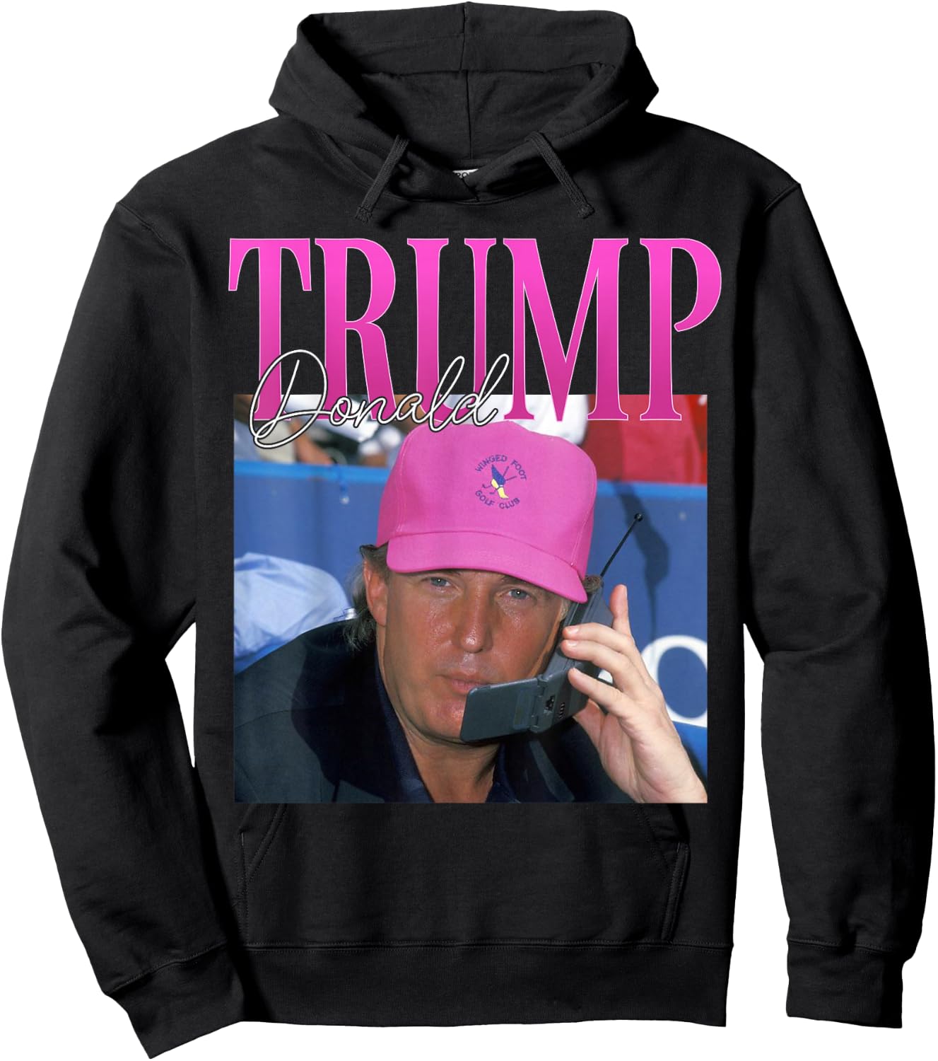 Funny Donald Trump Miss Me Yet Y2K Vintage 90s Trump Pink Hoodie - Hoodie | Black