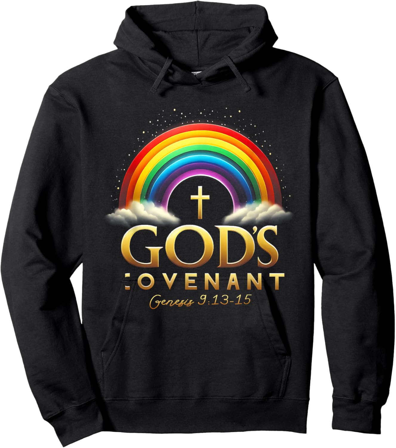 God's Covenant Genesis 9 13-15 Rainbow God's Believers Bible Hoodie - Hoodie | Black