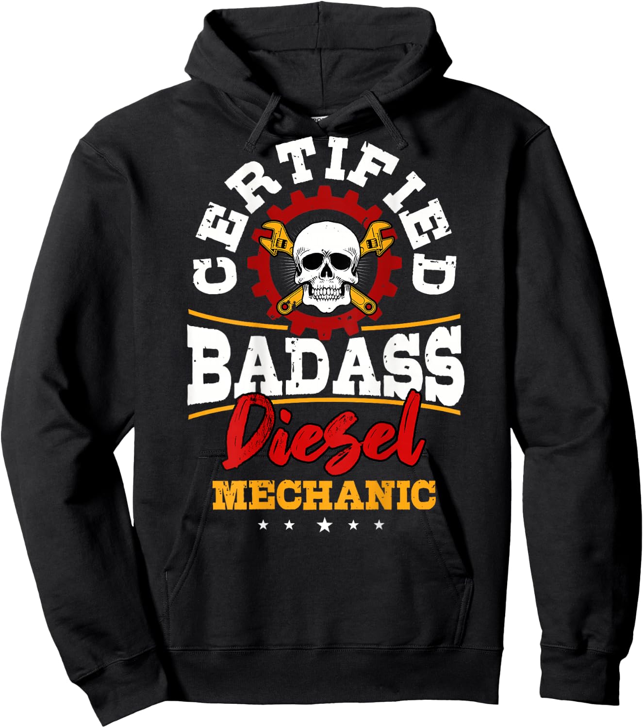 Diesel Mechanic Gifts Design On Back Hoodie - Hoodie | Black