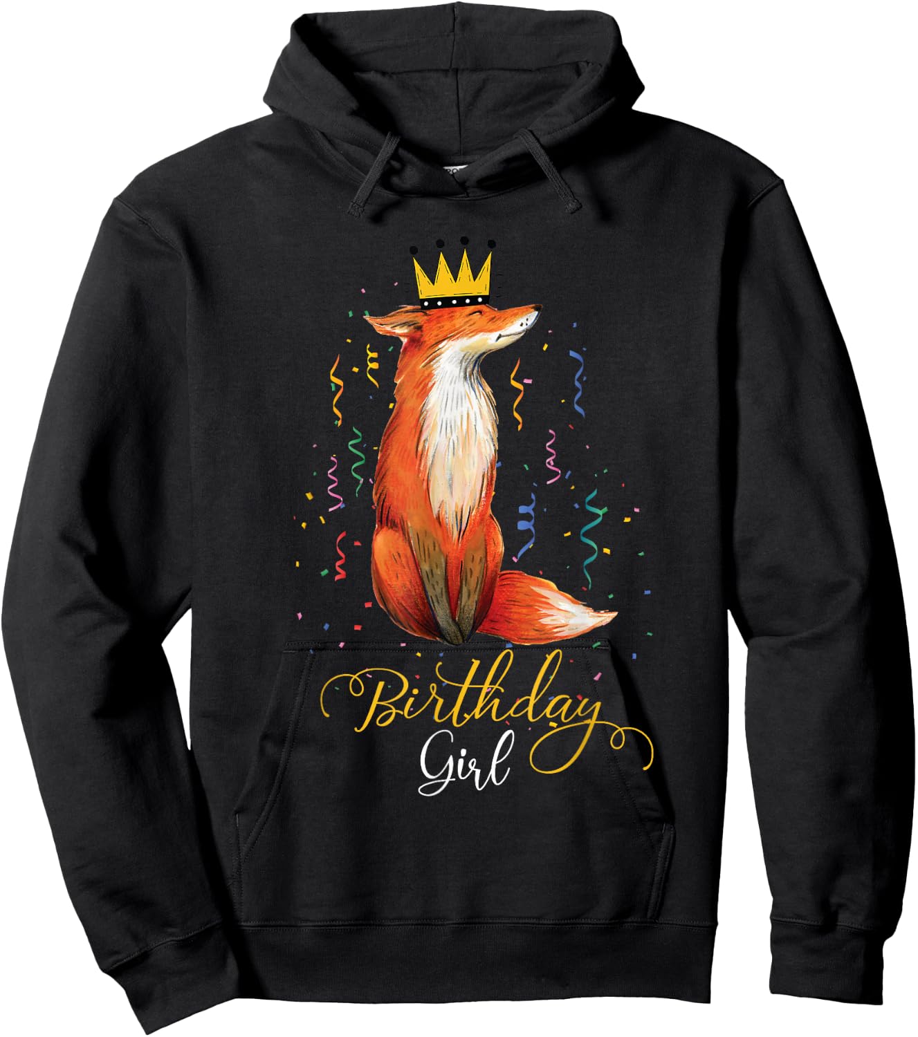 girls animal Lovers Birthday Girl Fox Themed B-day Party Hoodie - Hoodie | Black
