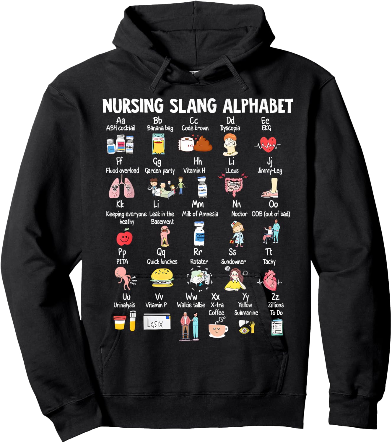 Nurse Funny Nurse Alphabet T Nurse ABCs Registered Nurse Ab Hoodie - Hoodie | Black
